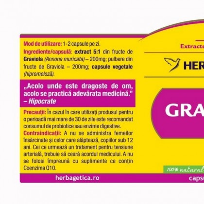 Herbagetica Graviola Extract Pur 60 cps