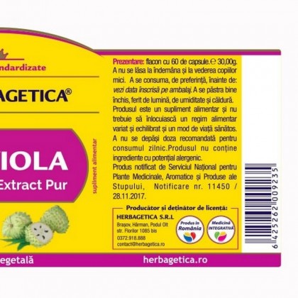 Herbagetica Graviola Extract Pur 60 cps