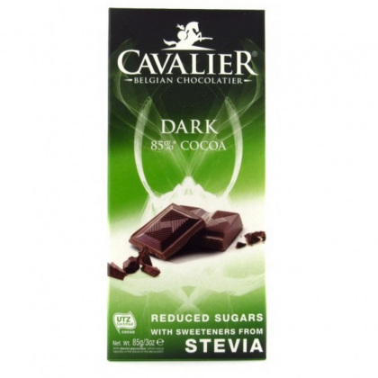 Cavalier Ciocolata Neagra cu 85% cacao, indulcita cu stevie, 85g