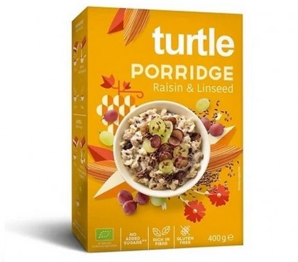 Turtle BIO Terci cu stafide si seminte de in, fara gluten, 400g