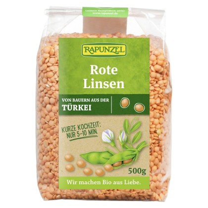 Rapunzel Linte rosie bio decojita 500g