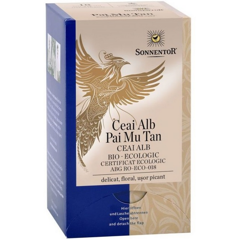 Sonnentor BIOCeai Alb Pai Mu Tan, 18 plicuri x 1g, 18 g