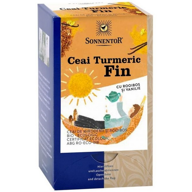 Sonnentor BIO Ceai Turmeric Fin cu Rooibos si Vanilie, 18 plicuri, 27g