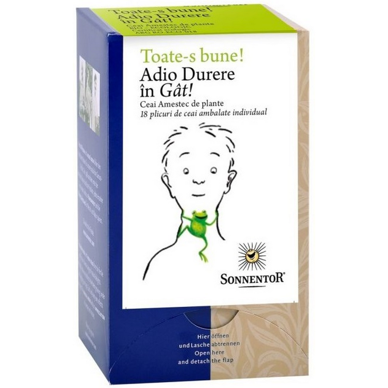 Sonnentor Ceai BIO Toate-s bune! Adio Durere in Gat! Amestec de Plante, 18 plicuri, 27g