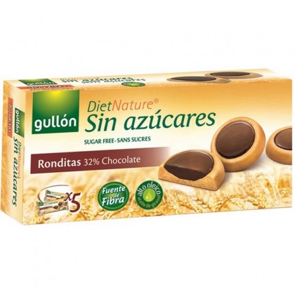 Gullon Biscuiti rotunzi cu ciocolata fara zahar 186g