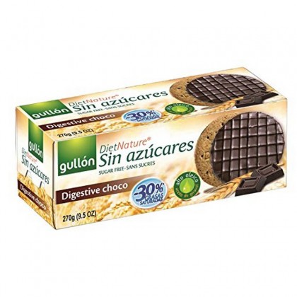Gullon Biscuiti digestivi cu fibre si ciocolata fara zahar 270g