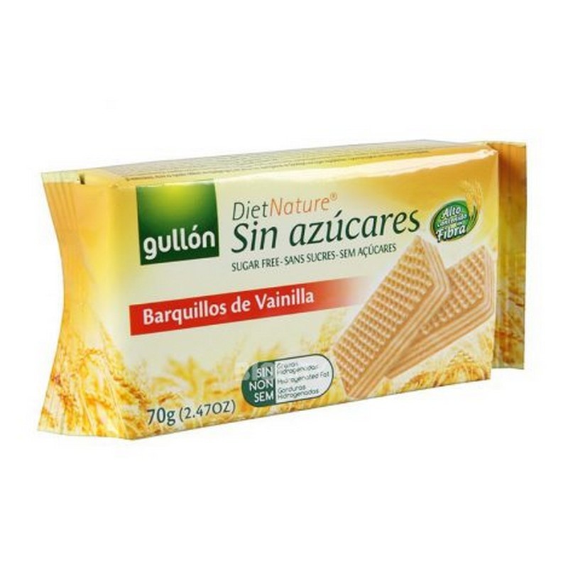 Gullon Napolitane cu vanilie fara zahar 70g