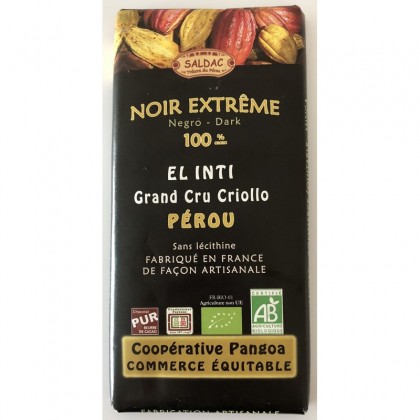 Saldac Bio Ciocolata neagra 100% cacao 100g