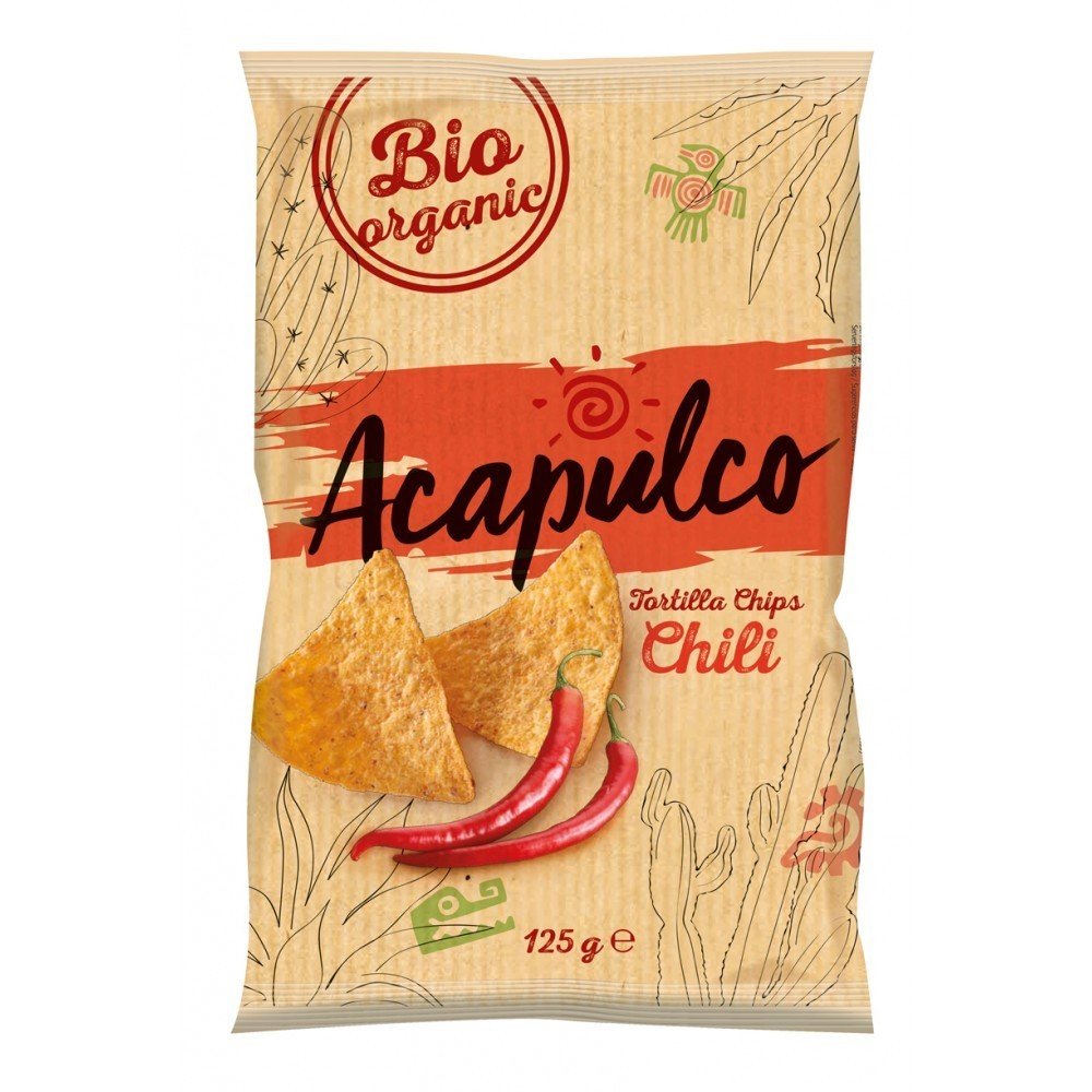 Acapulco Tortilla bio chips cu chili 125g