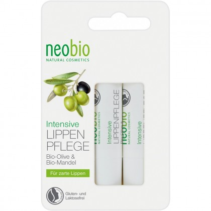 NeoBio Balsam de buze intensiv cu masline si migdale bio 2x4,8g
