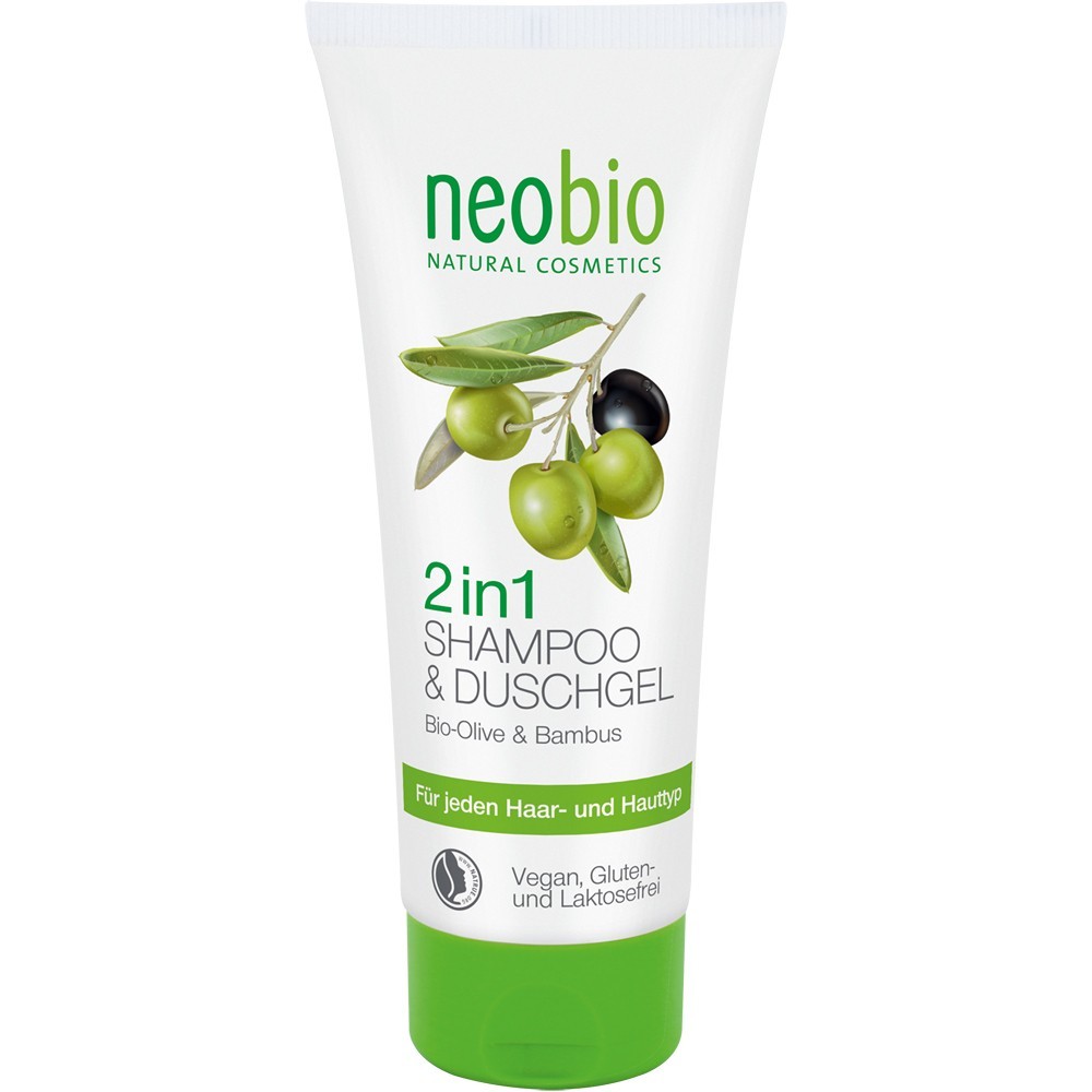 NeoBio Gel de dus si sampon 2 in 1 cu masline bio si bambus 200ml