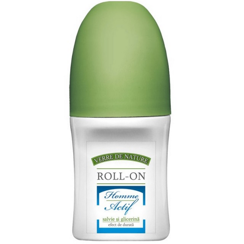 Verre de Nature Deo Roll on Actif, ptr. Barbati cu salvie si glicerina, efect de durata, 50ml