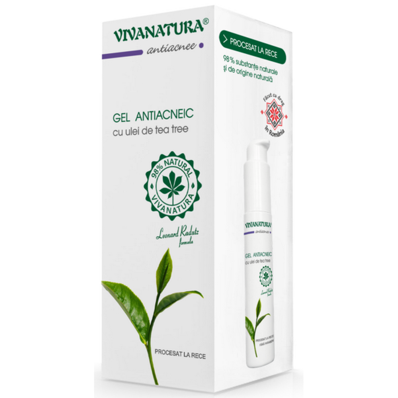 Vivanatura Gel Antiacneic cu ulei de tea tree, 50 ml