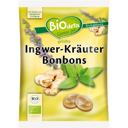 BIOdeta Bomboane bio cu ghimbir 75g