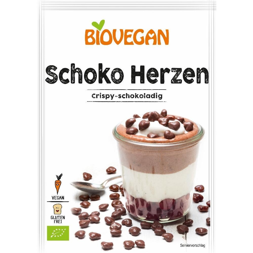 Biovegan Inimioare din ciocolata fara gluten 35g