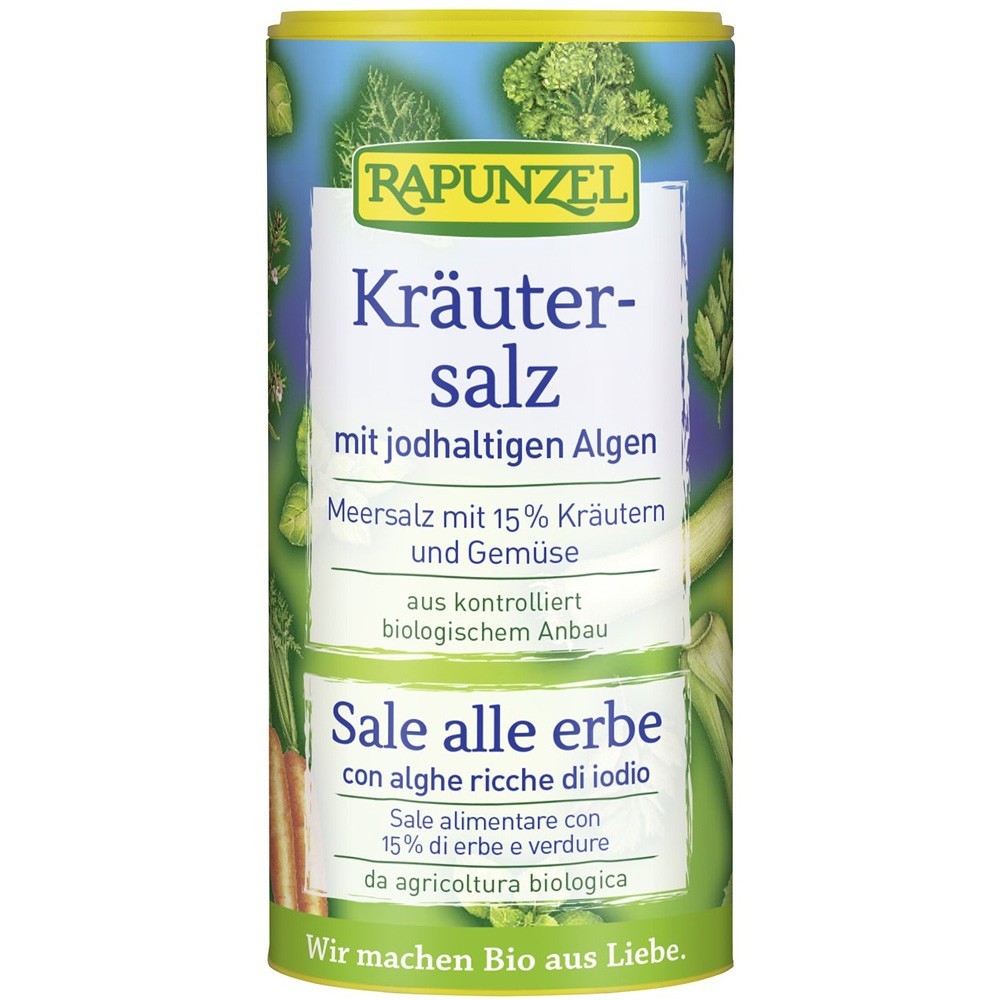 RAPUNZEL Sare iodata cu 15  plante BIO 125g