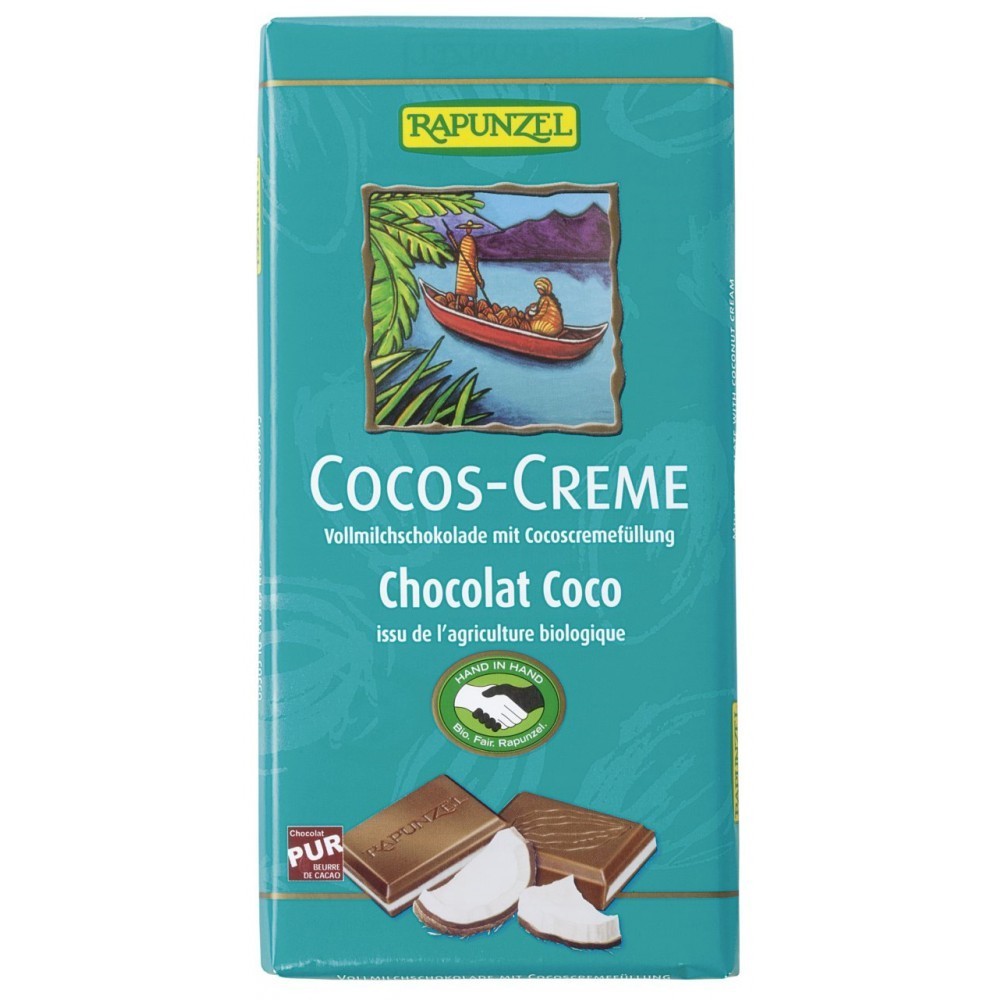 Rapunzel Ciocolata bio cu crema de cocos HIH 100g