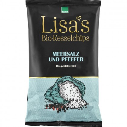 LISA'S BIO Chips de cartofi cu sare si piper 110g