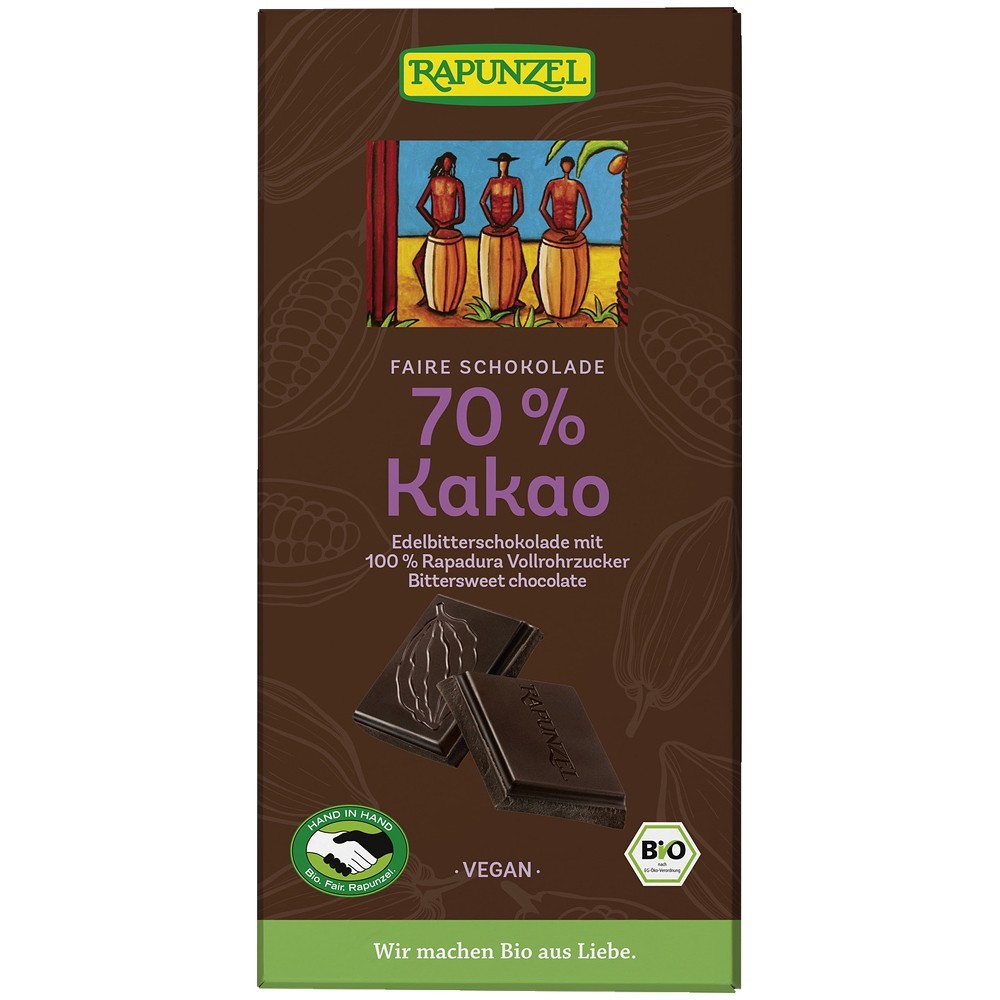 Rapunzel Ciocolata bio amaruie 70% cacao HIH 80g