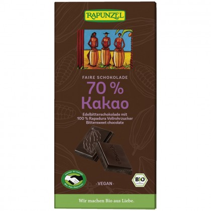 Rapunzel Ciocolata bio amaruie 70% cacao HIH 80g