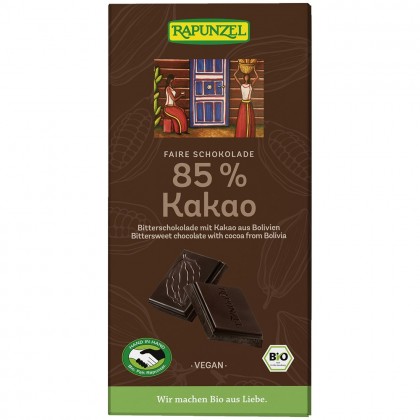 Rapunzel Ciocolata bio amaruie 85% cacao HIH 80g