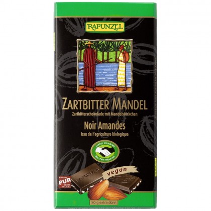 Rapunzel Ciocolata bio amaruie cu migdale si 55% cacao HIH 80g