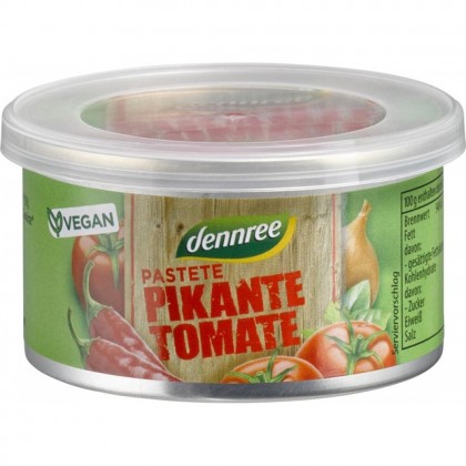 Dennree Pate bio picant cu tomate 125g