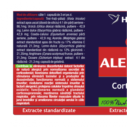 Herbagetica Alergonat+Extract Trei-frati-patati,  60 cps