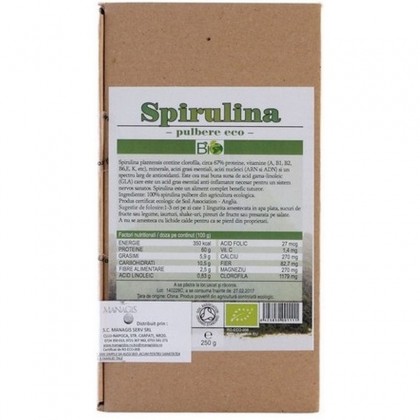 Pulbere spirulina BIO 250g