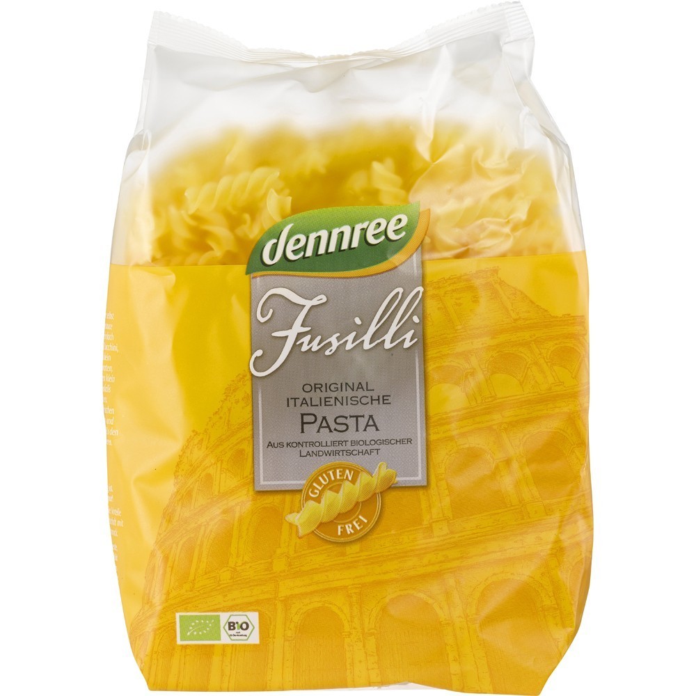 Dennree Fusilli din porumb si orez FARA GLUTEN 500g