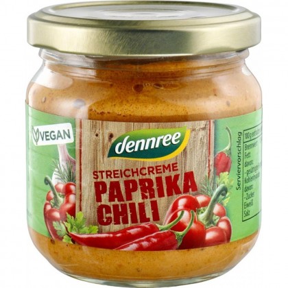 Dennree Pate vegetal bio cu ardei si chili 180g