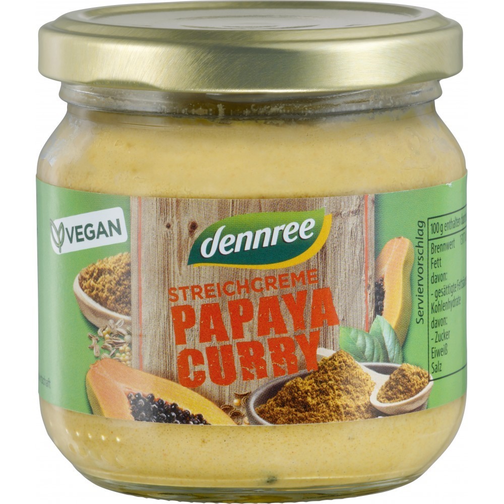Dennree Pateu vegetal dennree cu papaya si curry 180g