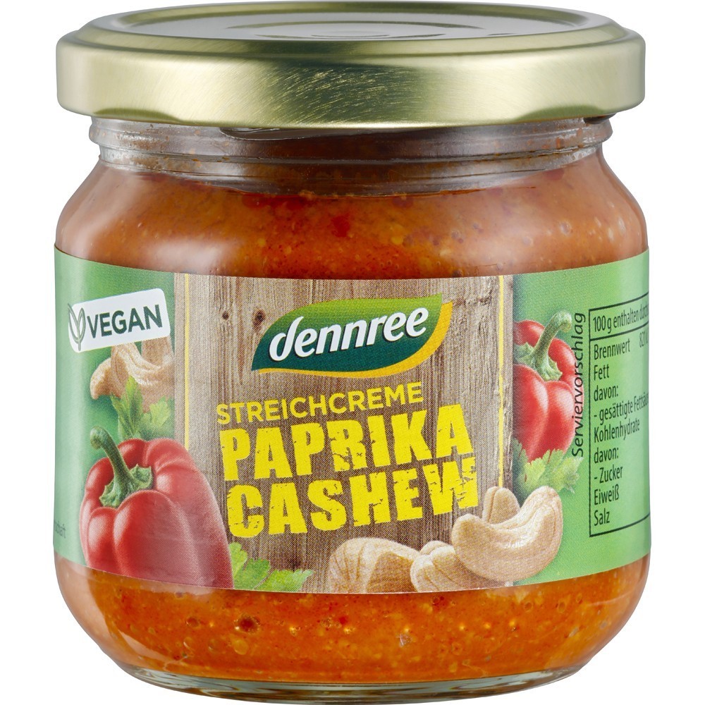 Dennree Pate vegetal cu ardei si caju 180g