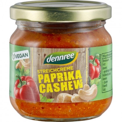 Dennree Pate vegetal cu ardei si caju 180g