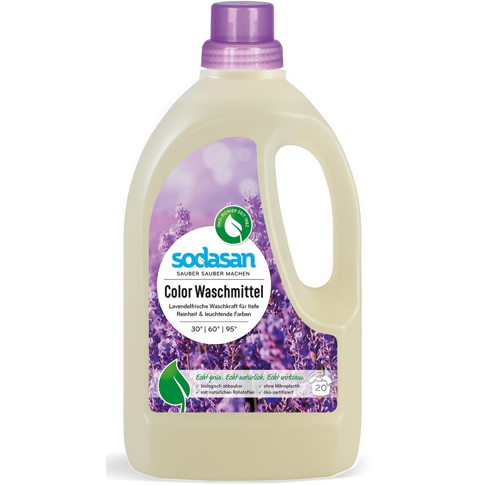 Sodasan Detergent lichid pentru rufe colorate cu lavanda 1.5L