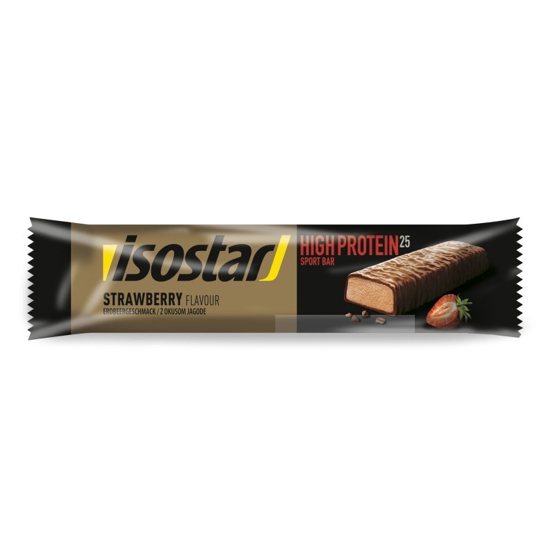 Isostar Baton energizant, capsuni, High Protein, 35g