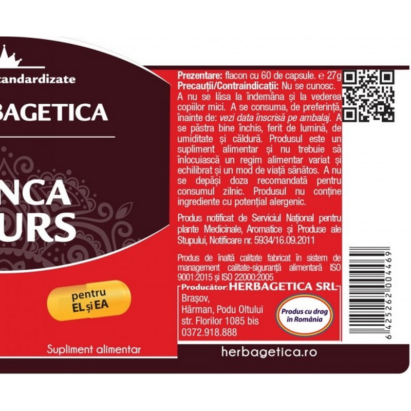 Herbagetica Branca Marelui Urs, 60cps