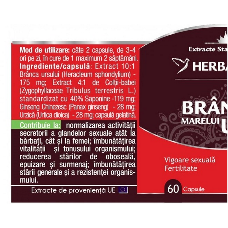 Herbagetica Branca Marelui Urs, 60cps