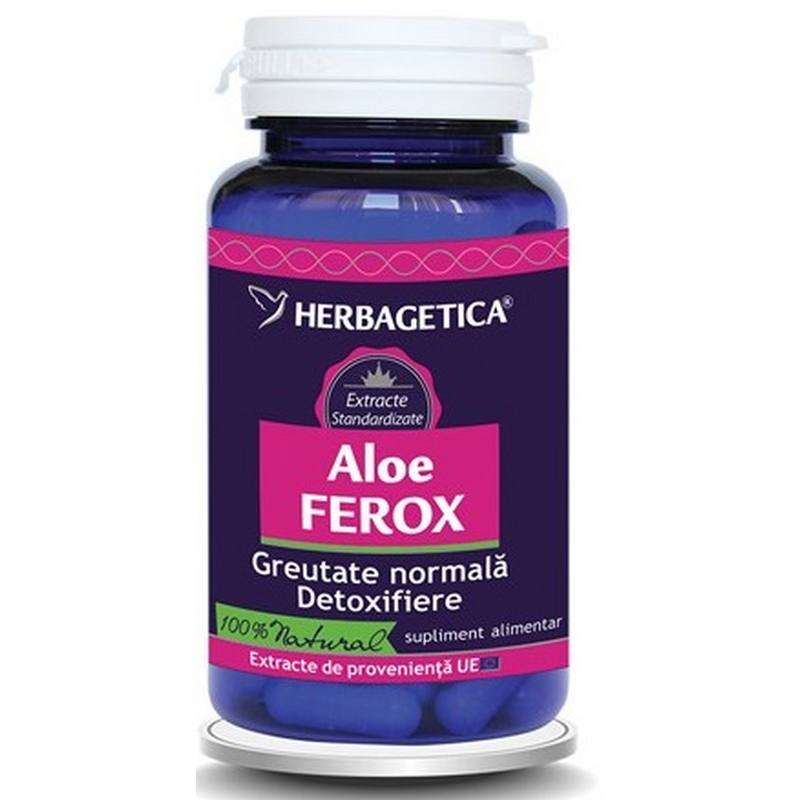 Herbagetica Aloe Ferox, suplete, detoxifiere, 60cps