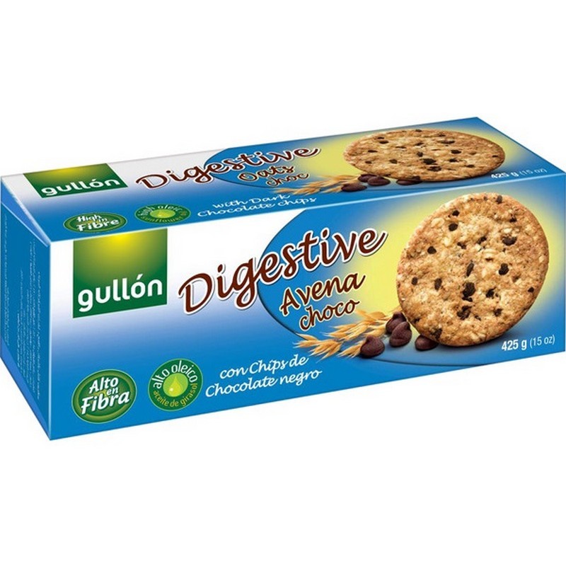 Gullon Biscuiti digestivi cu ovaz si chips de ciocolata neagra 425g