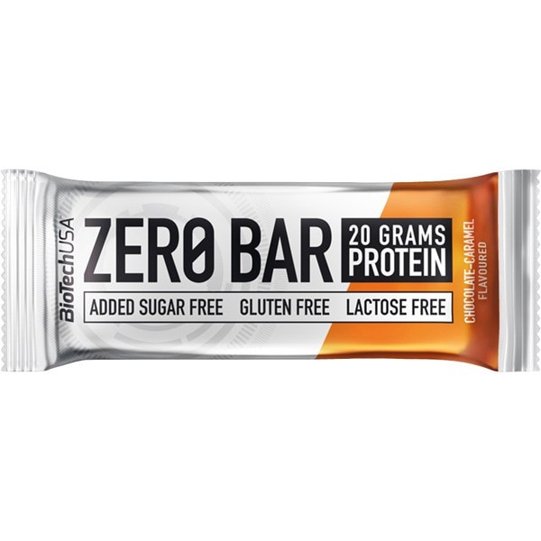 Biotech Zero Bar Baton proteic cu ciocolata si caramel 50g