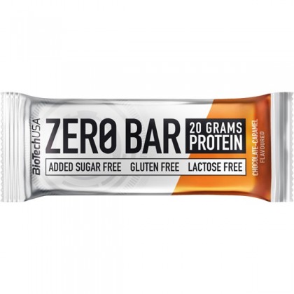 Biotech Zero Bar Baton proteic cu ciocolata si caramel 50g