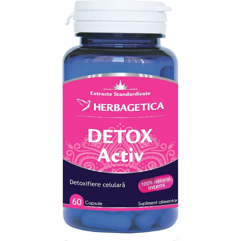 Herbagetica Detox Activ, Detoxifierea Organismului, 60 cps