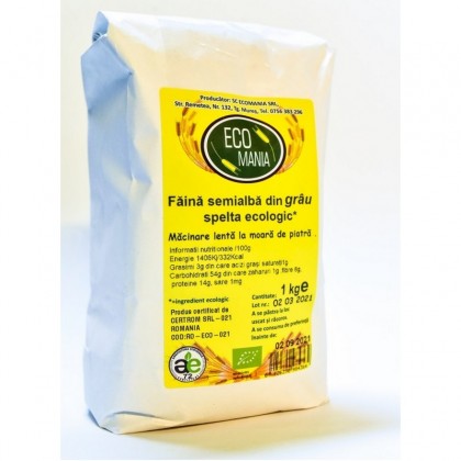 Ecomania BIO Faina semialba din grau  spelta, 1 kg