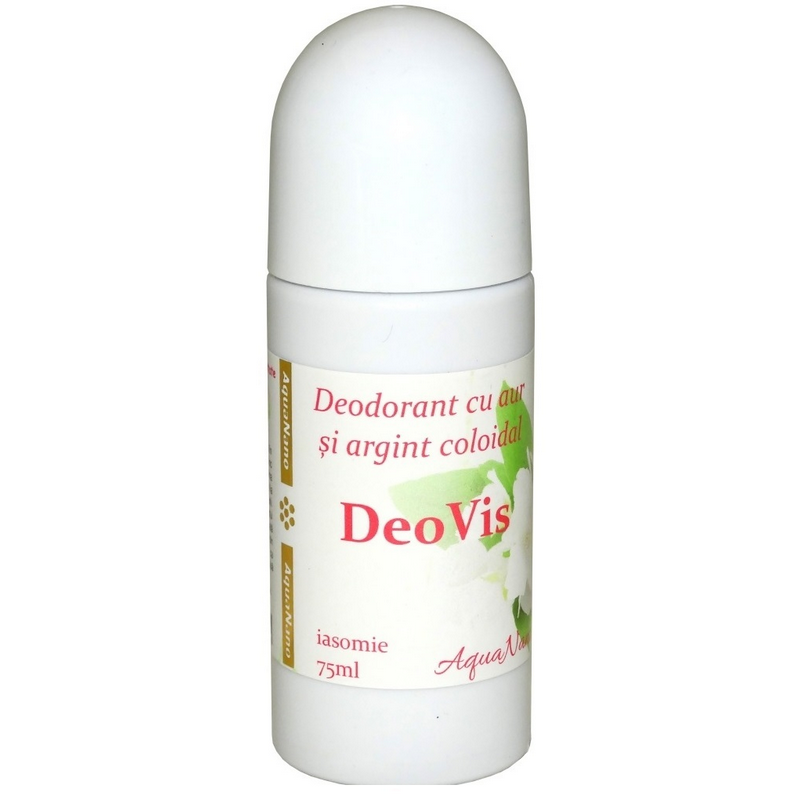 Aqua Nano Deodorant DeoVis cu aur si argint coloidal si uleuri esentiale, iasomie, 50 ml