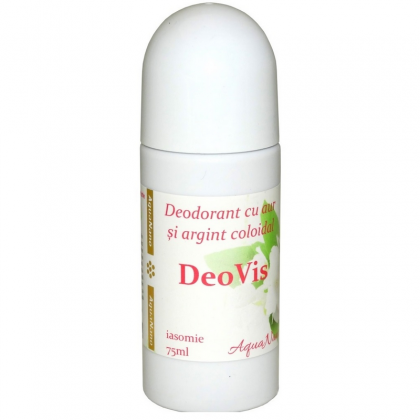 Aqua Nano Deodorant DeoVis cu aur si argint coloidal si uleuri esentiale, iasomie, 50 ml