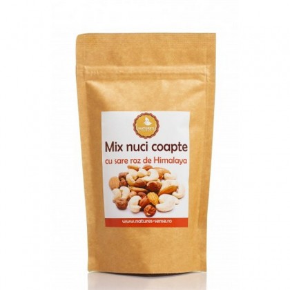 Nature's Sense Mix de nuci coapte cu sare roz de Himalaya 250g