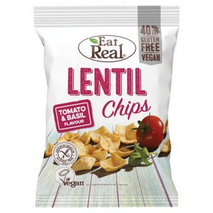 Eat Real Chips linte cu rosii si busuioc 40g