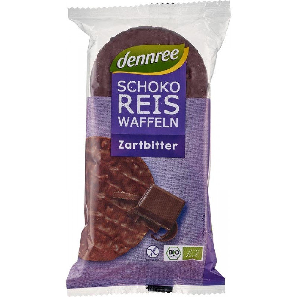 Dennree Rondele bio din orez expandat cu ciocolata bio 100g