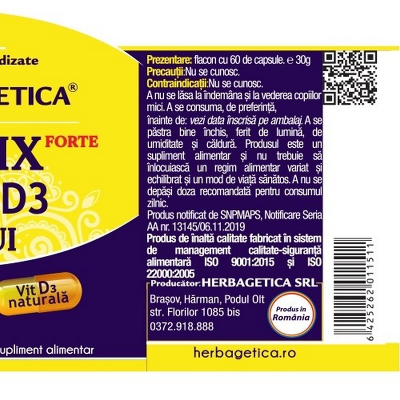 Herbagetica Detrix Vitamina D3 5000 UI